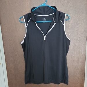 Slazenger Black Sleeveless Zip Tank Top